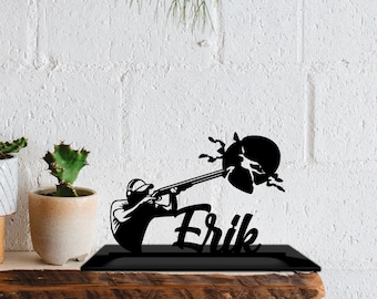 Custom Trap Shooting Table Decor, Trap Shooting Metal Shelf Decor Home, Shooting Table Office Decor, Game Home Decor, Office Bookshelf Decor