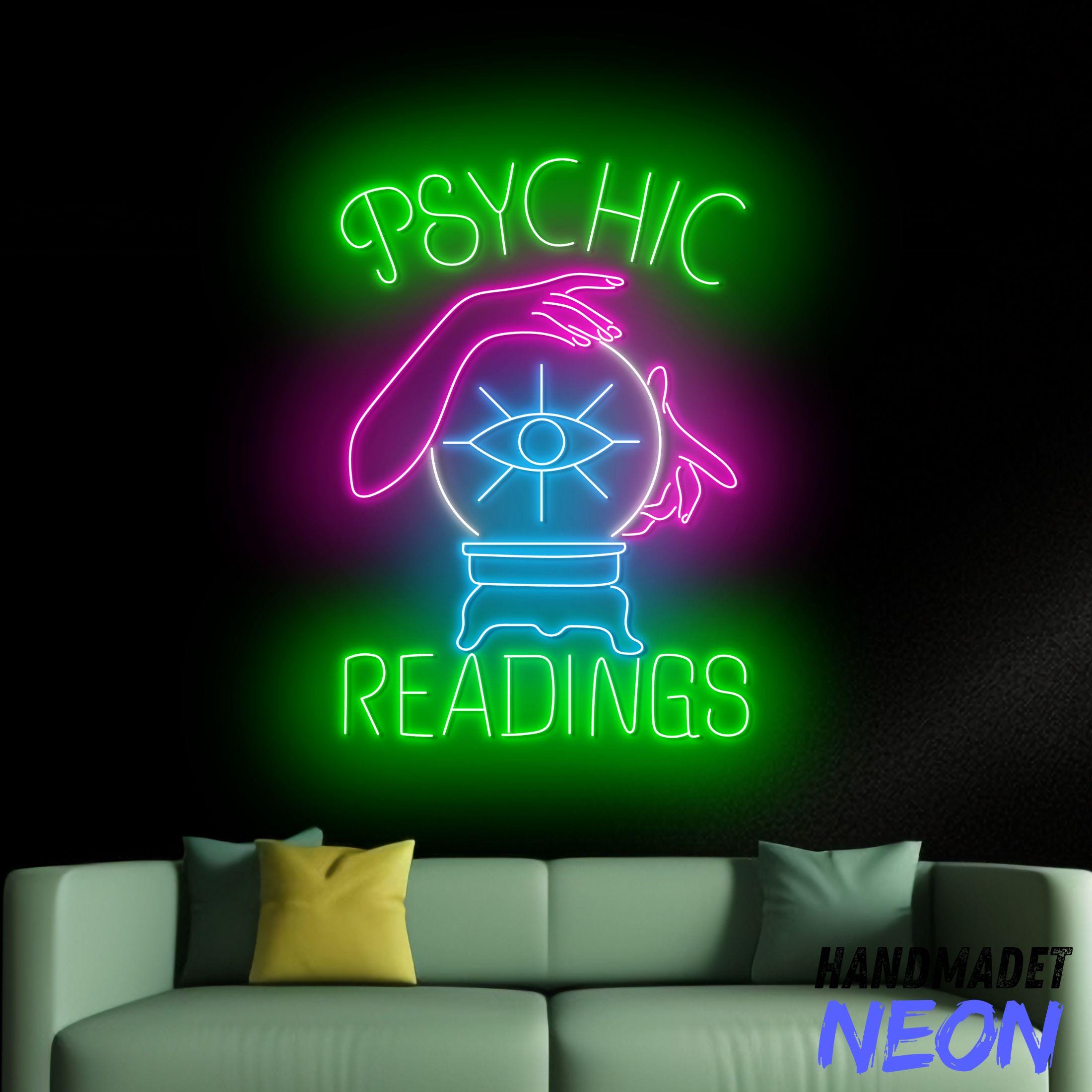 サイキックリーディングネオンサイン、占い師 LED サイン、サイキック