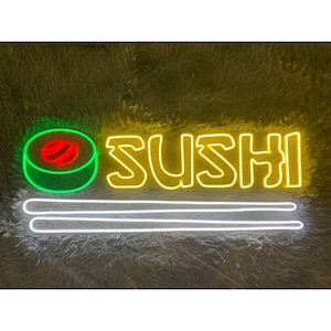 Sushi Led Sign, Sushi Neon Light, Sushi Neon Sign, Sushi Led Light, Japanese Food Room Wall Art Decor, Japan Rice Roll Restaurant Neon Light