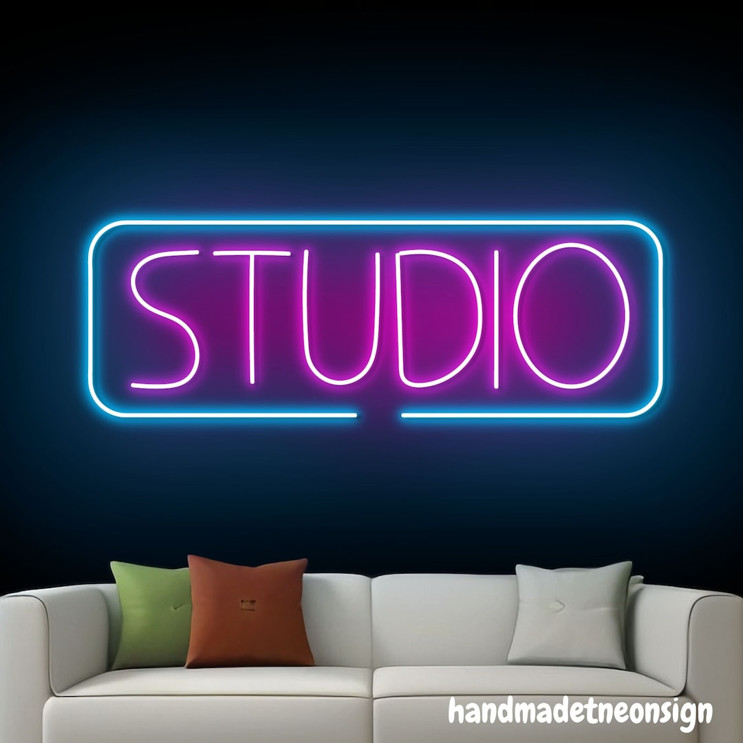 Studio Neon Wall Sign, Open Welcome Led Wall Sign, Custom Text Neon