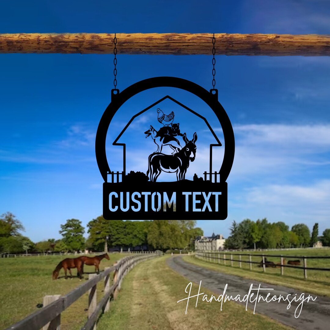 Custom Outdoor Farm Animal Metal Wall Art Hanging Personalized Outdoor