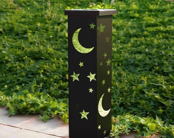 Moon Garden Column Garden Decor, Outdoor Plant Stand, Star Garden Column, Modern Garden Sculpture, Sculpture Landscape Design