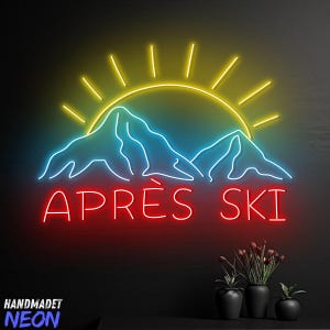 Après Ski Neon Sign For Home Wall Decor, Skiing Led Light , Sports Led Light, Custom Neon Sign, Gift For Skier Lover, Gamer Room Decor