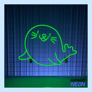 Cute seal neon sign, seal led neon gift, seal neon light decor, seal nursery neon light, seal led sign, neon for seal lovers