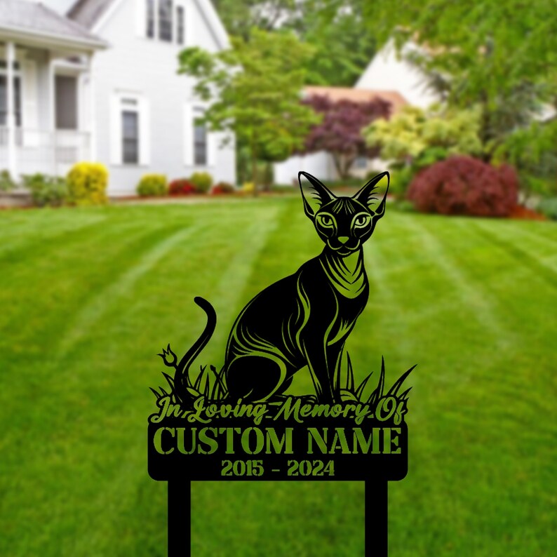 Custom Cornish Rex Cat Memorial Stake Metal Sign - Personalized Cornish ...