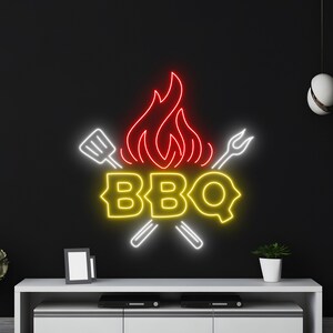 BBQ-neonbord, barbecuetijd neonlicht, barbecue led-licht, grill led-bord, vuurvlees kamer muur decor, restaurant neonlicht, voedsel led teken