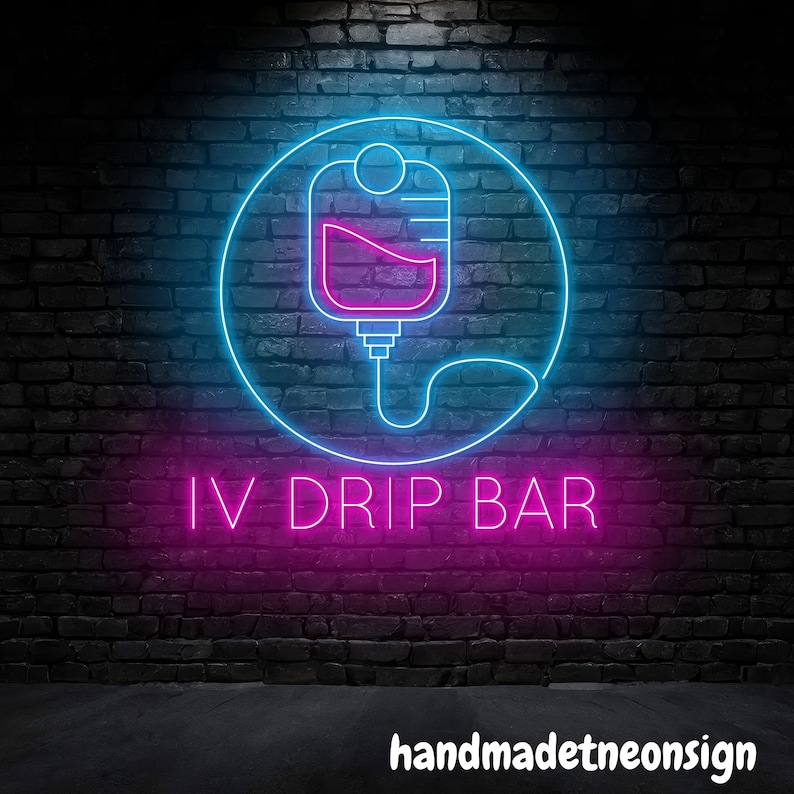 IV Drip Bar Neon Sign, IV Drip Bar Led Sign, Health Care Neon Light ...
