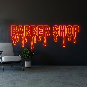 Dripping Barber Shop Neon Signs, Dripping Barber Shop Led Lights, Sign Decoration, Barber Neon Lights, Custom Neon Sign, Barber Shop Leds