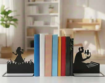 Music Metal Bookend: Recording Studio Decor, Vocalist Book End, Custom Musician Gift