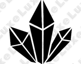 Rock Gem Crystal Stone Jewel icon svg, png, jpg: includes all 3 file types with scalable vector image, with transparent and white background