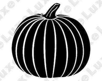 Fall Pumpkin - Filled - svg, png, jpg: includes all 3 file types with scalable vector image, with transparent and white background
