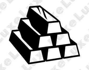 Metal Gold Silver Bars icon svg, png, jpg: includes all 3 file types with scalable vector image, with transparent and white background