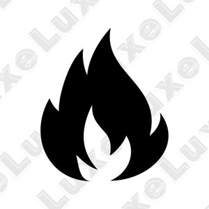 Fire flame icon svg, png, jpg: includes all 3 file types with scalable vector image, with transparent and white background