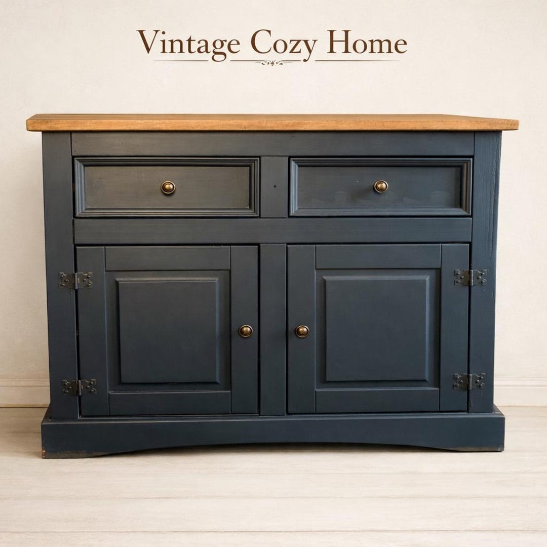 Simple Rustic Blue Sideboard, Cupboard 2 Door - Etsy UK