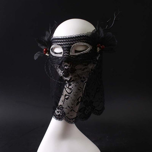 Halloween Full Face Adult Beauty Goddess Lace Veil Mask Masked Singing Mystery Mask