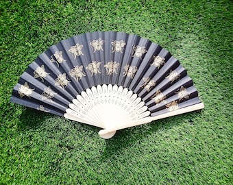 Metallic Bee Hand Fan