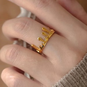 Tropfring, tropfender Ring, 18K Gold Edelstahl, verstellbar, Statement Ring, stapelbarer Ring, wasserdicht, schweißfest, hypoallergen, Geschenk