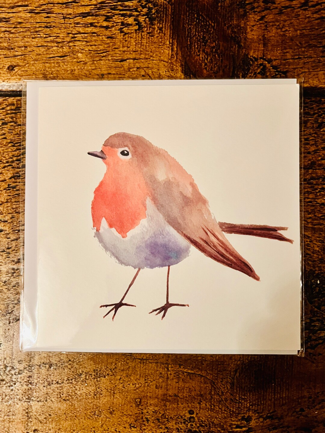 Watercolour Robin Blank Greetings Card - Etsy