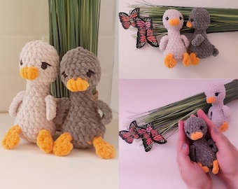 Crochet Goose keychain, Baby shower, Duck Amigurumi, Crochet goose, crochet duck, Mini Goose Animal, crochet forest animals, white goose