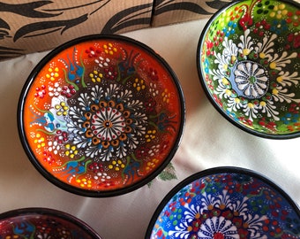 Hand-made & hand-painted Ceramic Bowls (12cm/4.7inches)