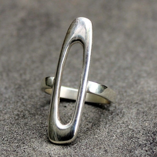 Volledige vinger ring, brede band statement ring, sterling zilveren ring voor vrouw, manchet verstelbare ring, eenvoudige lange ring, verjaardagscadeau