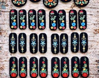 Handmade Ojibwe Floral Cabochons, Native Beadwork Supplies