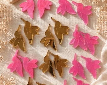 Pink Gold Hummingbird Earring Pieces | Laser Cut Acrylic Mirror Charms