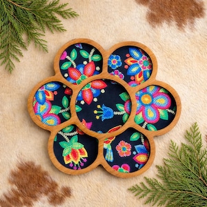 Native American–Inspired Floral Wood Tray | Handmade beading board