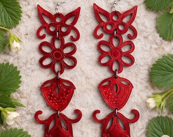 Native-Inspired Statement Earrings | Indigenous Style Acrylic Earrings