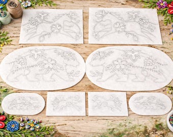 Floral Horse and Bear Pellon Pattern Set Native American  Inspired for all your beading projects
