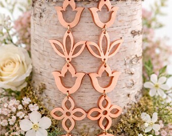 Native American floral Dangle Earrings | Acrylic  Earrings.