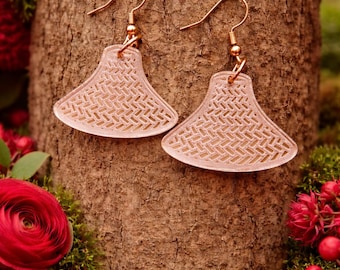Northwest Coast Salish Hat Earrings | Lightweight Statement Dangles | Gold Hook Acrylic Earrings