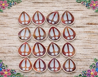 Silver Mirror Deer Track Teardrop Earring Centers | DIY Beading Supplies (16pc)