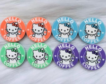 Hello Kitty Cabochons, Beading Supplies, Kawaii Cabs - 4 Pairs