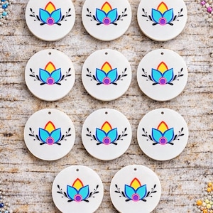 Ojibwe Floral Cabochons, Native Beading Supplies, Handmade (5 Pairs)