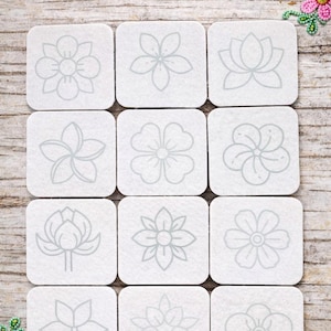 Modello in feltro floreale Pellon 12 perline quadrate, motivi nativi americani / modelli artigianali