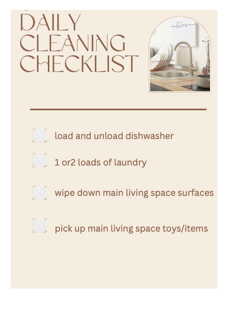 SAHM Daily Cleaning Schedule and Weekly Meal Prep - Etsy