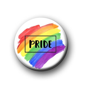 PRIDE / 1” / 25mm pin button / badge / LGBTQ+ / lesbian / gay / bi / trans / asexual / non-binary / pansexual / rainbow / unisex / love