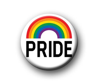 PRIDE / 1” / 25mm pin button / badge / LGBTQ+ / lesbian / gay / bi / trans / asexual / non-binary / pansexual / rainbow / unisex / love