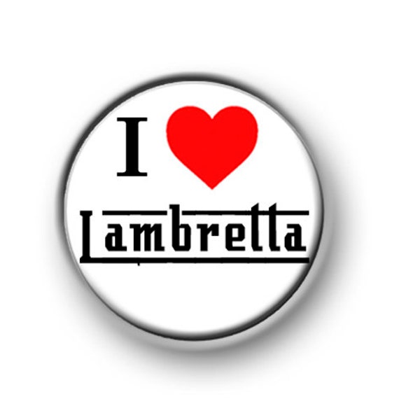 I LOVE / HEART 60's / 1” / 25mm pin button / badge / sixties / music / novelty / Lambretta / MOD / swinging / popular / culture / love