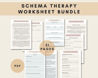 Schematherapie werkbladbundel, schemamodi, therapiebron, werkblad voor geestelijke gezondheid, schematherapie, PDF digitale download