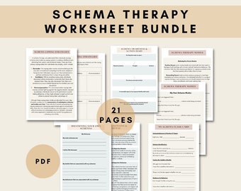 Schematherapie werkbladbundel, schemamodi, therapiebron, werkblad voor geestelijke gezondheid, schematherapie, PDF digitale download