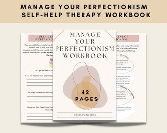 Manage Your Perfectionism Workbook, Perfectionism CBT Workbook, Therapy Workbook, Perfectionism Worksheets, PDF Digital Download