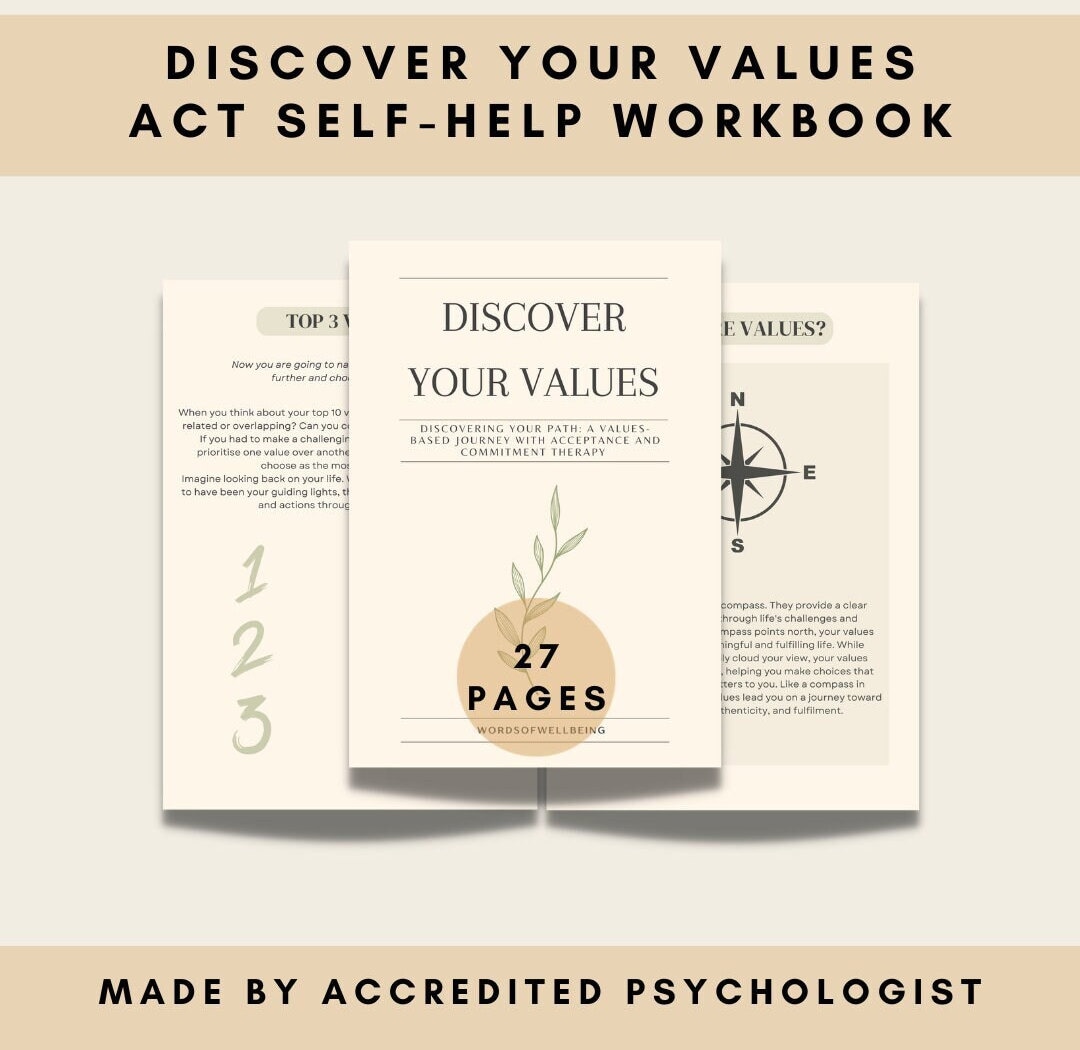 Act Values Exercise .pdf ACT Values Workbook: Self-discovery & Therapy (PDF Digital Download) - Etsy