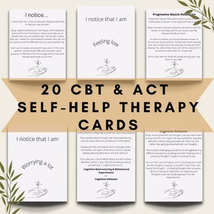 Zelfhulpkaarten, Zelfzorgkaarten, Therapie, Kaarten voor geestelijke gezondheidszorg, Therapiewerkbladen, Affirmatiekaarten, Welzijn, CGT, Digitale pdf-download