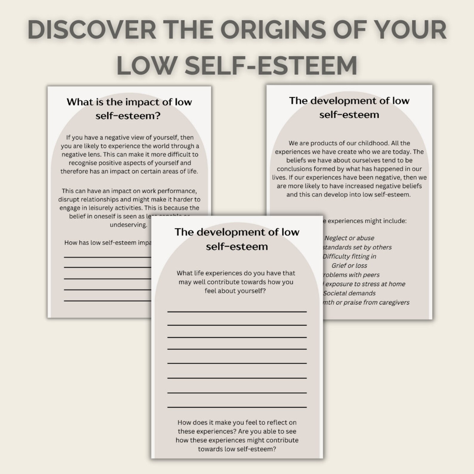 Self-esteem Workbook, CBT Therapy Worksheets (PDF Digital Download) - Etsy