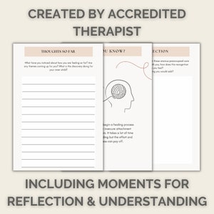 May include: A printable worksheet with three sections titled "Thoughts So Far", "Do You Know?" and "Reflection". The worksheet is designed to help people reflect on their feelings and thoughts. The worksheet includes a drawing of a head with a ball of yarn inside.