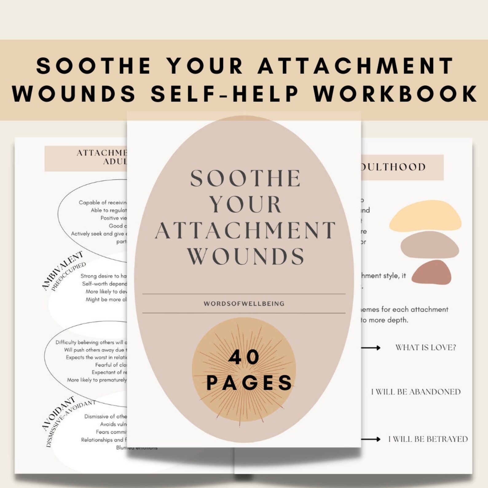 Soothe Your Attachment Wounds Attachment Type Workbook Etsy