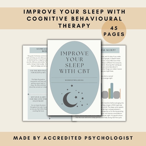 Insomnia CBT Workbook: Sleep Hygiene & Mental Health (PDF Digital Download)