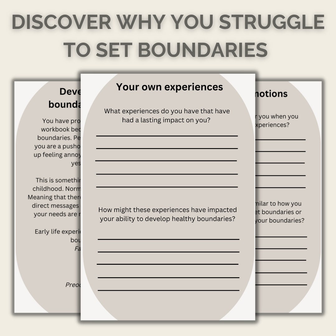 Self-esteem & Boundaries Workbook Bundle, Mental Health, Therapy (PDF ...